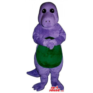 Customised Purple Hippopotamus Plush Mascot With Green Belly
