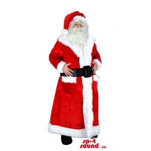 Santa Claus Christmas Character Mascot With Long Dress