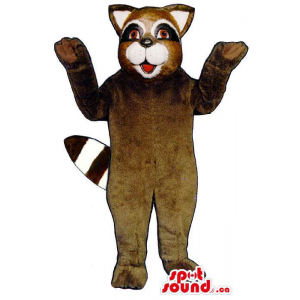 Customised Brown Raccoon Animal Mascot With A White Mouth
