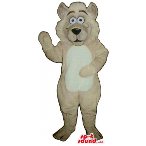 All Beige Dog Animal Plush Mascot With A White Belly