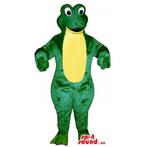 Customised Green Frog Plush Mascot With A Yellow Belly