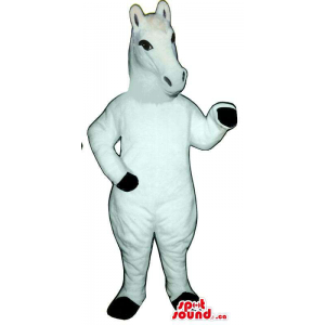 Customised All White Horse Animal Plush Mascot