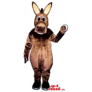 Customised All Brown Donkey Mascot With Beige Ears