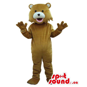Brown Teddy Bear Forest Mascot With White Nose And Ears