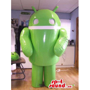 Android Technology Mobile Mascot In Green And White