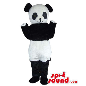 Panda Bear Forest Plush Mascot Dressed In White Shorts