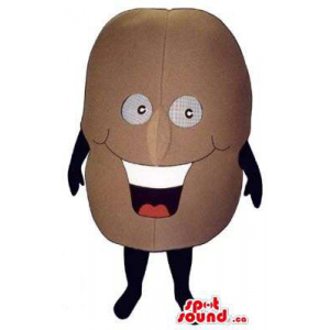 Laughing Potato Vegetable Food Mascot With Large Smile
