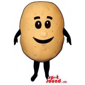 Peculiar Cute Potato Vegetable Food Mascot With Large Smile