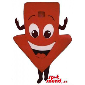 Cool Large Red Arrow Symbol Plush Mascot With Peculiar Face