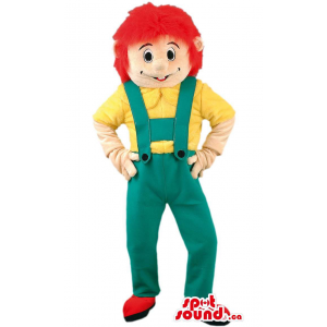 Boy Mascot With Red Hair...