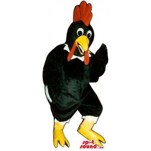 Black Hen Mascot With A...