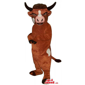 Brown Cow Plush Mascot With...