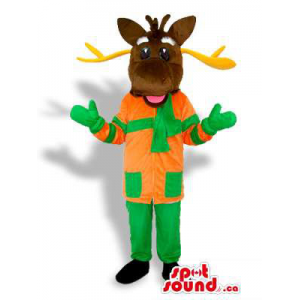 Dark Brown Reindeer Dressed...