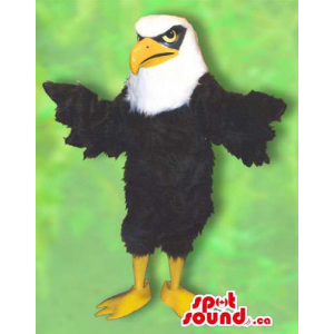 Mascota Águila En Negro Y...