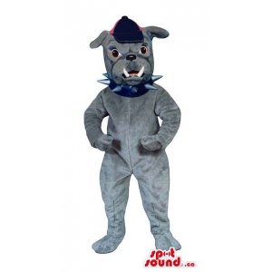 Angry Grey Bulldog Mascot...