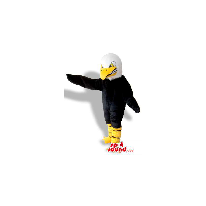 Angry Black And White American Eagle Bird Plush Mascot - SpotSound