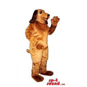 Brown Dog Mascot Plush Com...