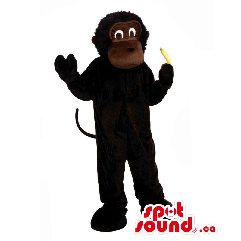 Mascota Negro Y Marrón Oscuro De Felpa Con Plátano - SpotSound Mascotas en Canadá / Unidos Latinoamérica Tamaño L (175-180 CM)