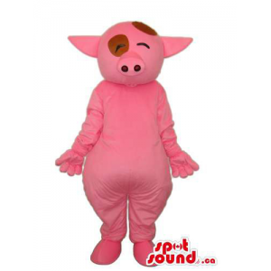 Pink Pig Farm Animal Mascot...