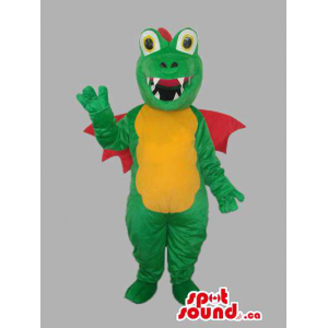 Mascota Dragón Verde De...