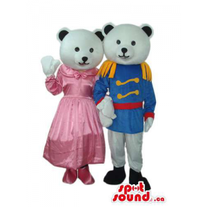 White Teddy Bear Couple...