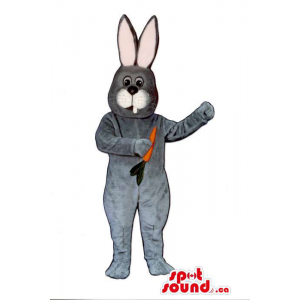All Grey Bunny Plush Mascot...