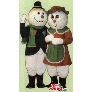 Snowman Couple Mascot...