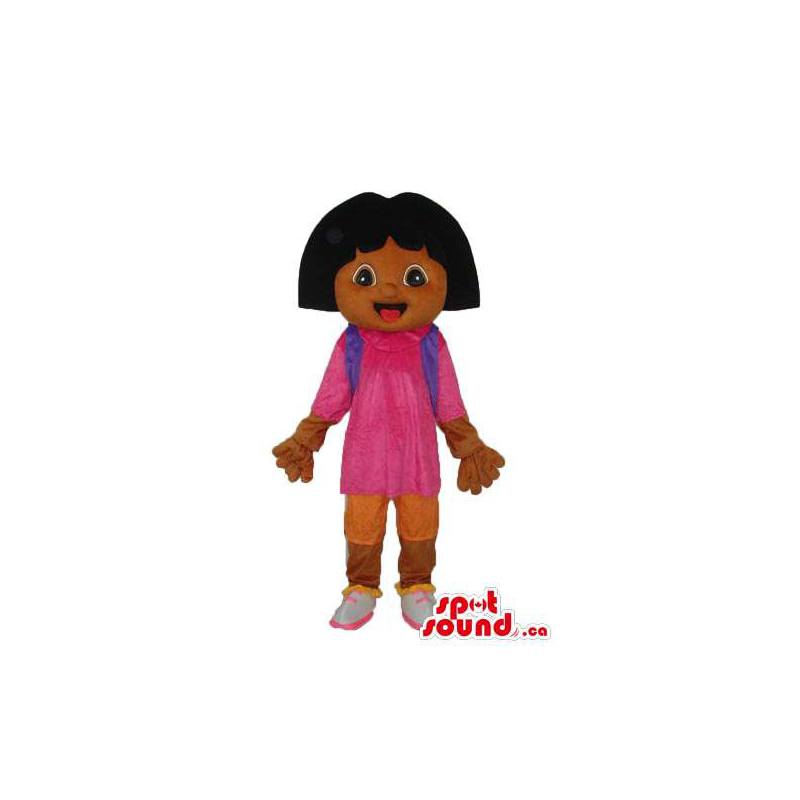 Dark Dora The Explorer Cartoon Character Mascot With Gloves Spotsound Mascots In Canada Us Latin America Sizes L 175 180cm