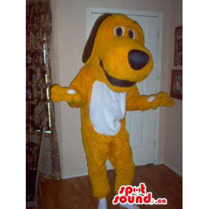 Yellow Dog Mascot Plush com...