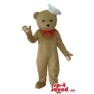 Fofo Bege Teddy Bear Mascot...