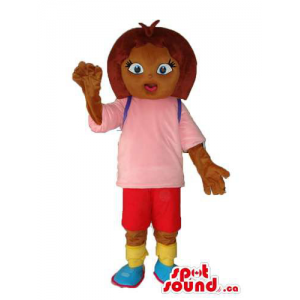 Brown Girl Cartoon Mascot...
