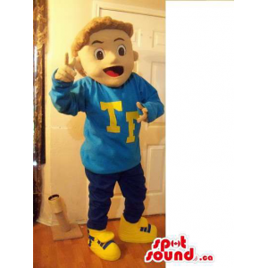 Blond Boy Mascot Plush...