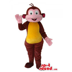 Brown macaco mascote animal...