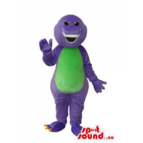 Peculiar dinossauro roxo da mascote de pelúcia com uma barriga verde -  SpotSound Mascotes no Canadá / mascote US / mascote Améri Cortar L  (175-180CM)