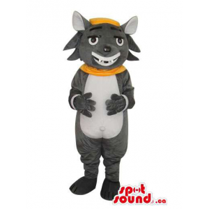 Cartoon Grey Cat Mascot...