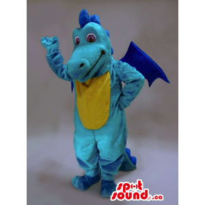 Mascota Dragón Azul De...