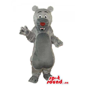 Cute All Grey Bear Plush...