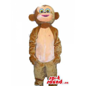 Fofo Grande marrom e bege do macaco Crianças Tamanho Plush Costume -  SpotSound Mascotes no Canadá / mascote US / mascote América Cortar L  (175-180CM)