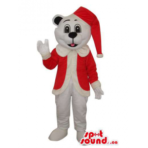 White Dog Plush Mascot...