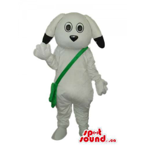 White Dog Plush Mascot With...