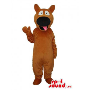 Cartoon Dark Brown Dog...