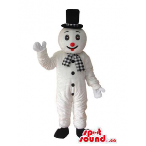 Snowman mascote de pelúcia...