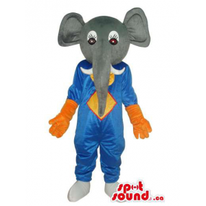 Grey Elephant Plush Mascot...