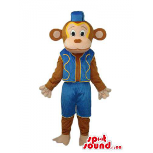 Brown macaco mascote animal...