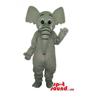 Mascota Elefante Gris De...