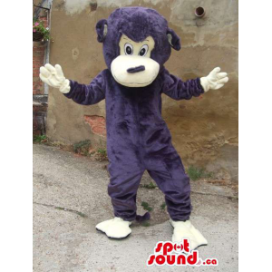 Mascota Mono Violeta Un Animal  De Felpa Personalizable