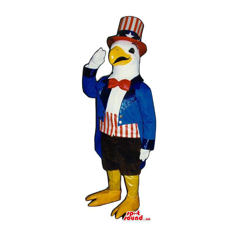 American Eagle Uncle Sam Plush Mascot Dressed In American Flag