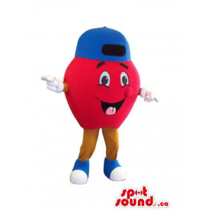 Feliz Red Apple mascote de...