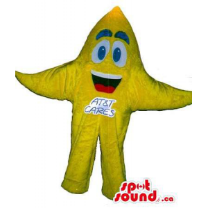 Peculiar Yellow Large Star Mascot With Space For Logos Or Brand Names - 1