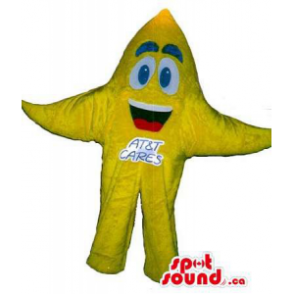 Peculiar Yellow Large Star Mascot With Space For Logos Or Brand Names - 1